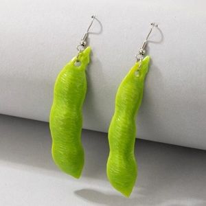 ⭐️ Awesome Edamame Pea Bean Pod Vegetable Drop Earrings ⭐️